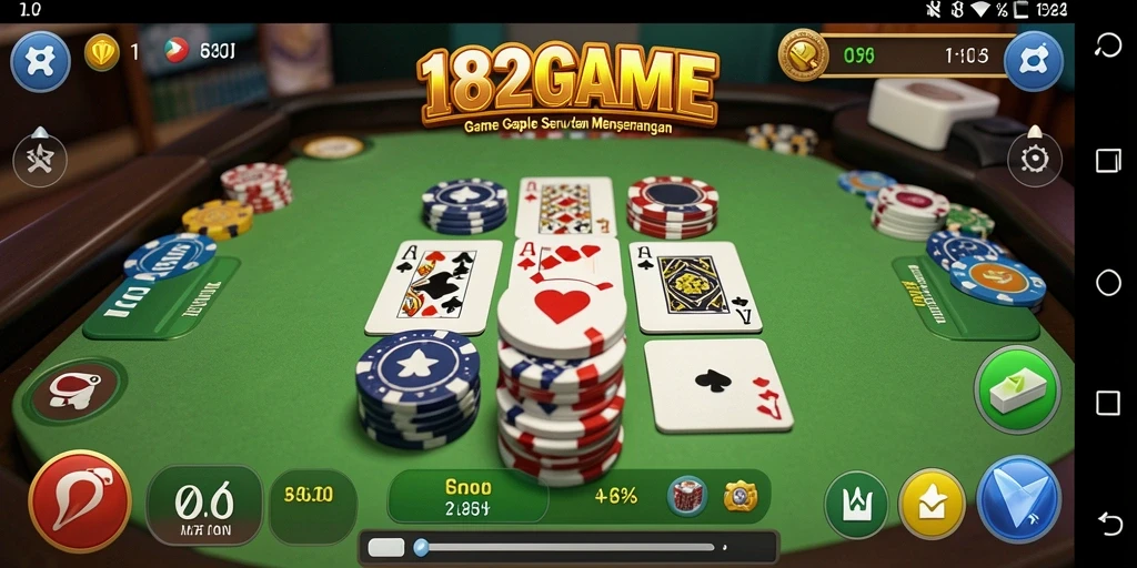 Tampilan screenshot 182GAME yang menunjukkan serunya bermain Gaple.