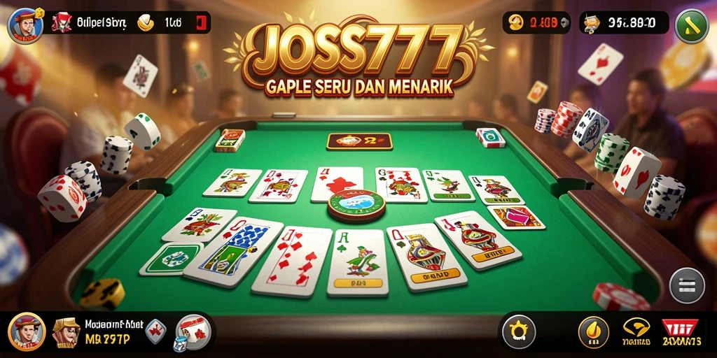 Tampilan gameplay JOSS777 yang menarik saat bermain Gaple.