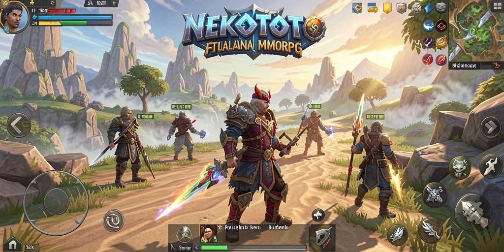 Gameplay seru NEKOTOTO dengan pertarungan epik dan petualangan seru.