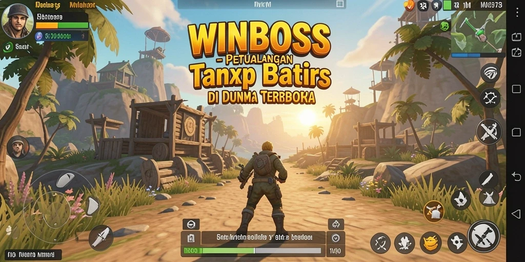 Tampilan gameplay <strong>WINBOSS</strong> di dunia terbuka yang luas dan indah.