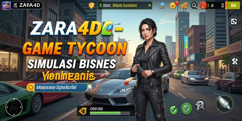 Tampilan gameplay ZARA4D yang seru saat mengelola bisnis.