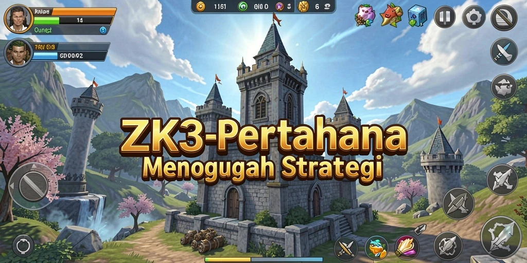 Tampilan menarik dari gameplay ZK3 dalam aksi Tower Defense.